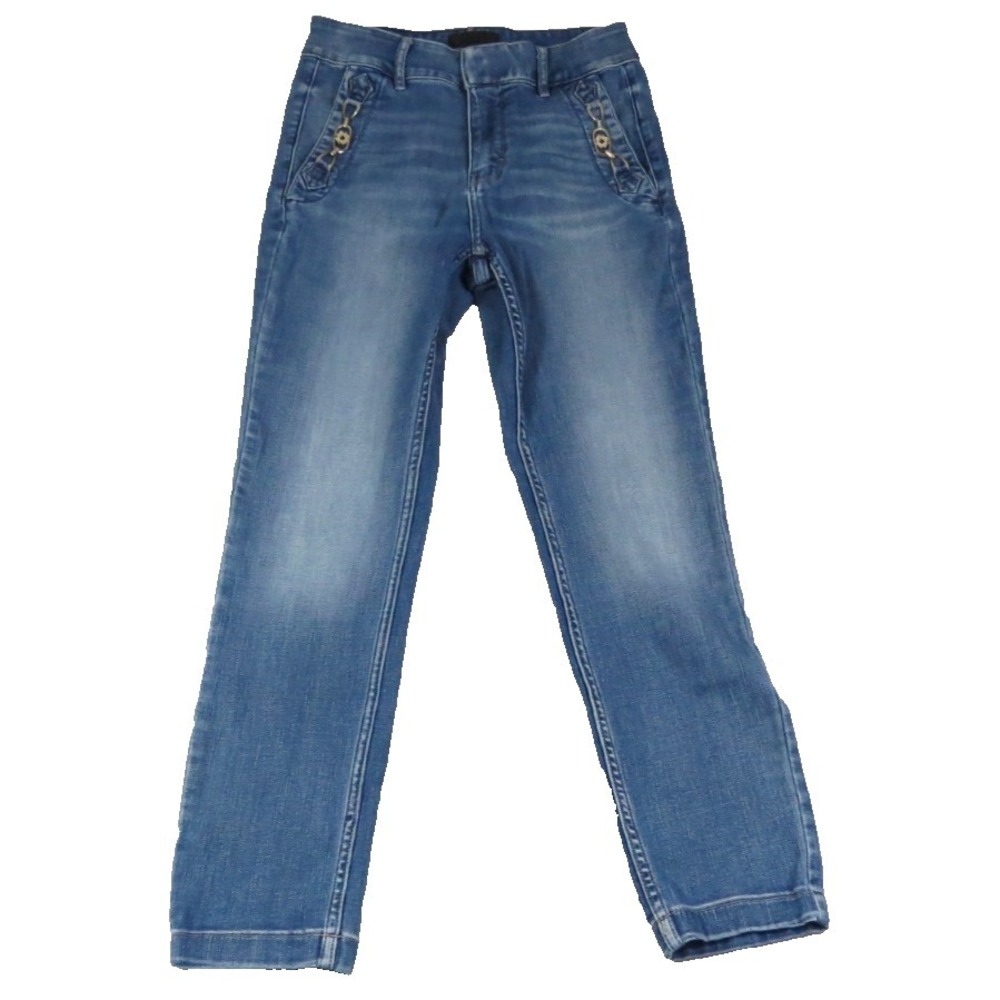 WHBM Jeans Womens 4 High Rise Slim Ankle Blue Stretch Denim Designer Fit Bling